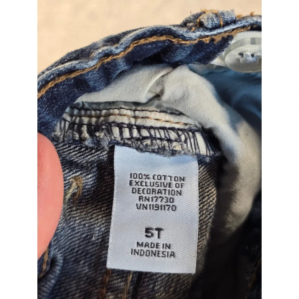 Genuine Kids by OshKosh Girls 5T Dark Wash Floral Embroidered Flare Jeans Target